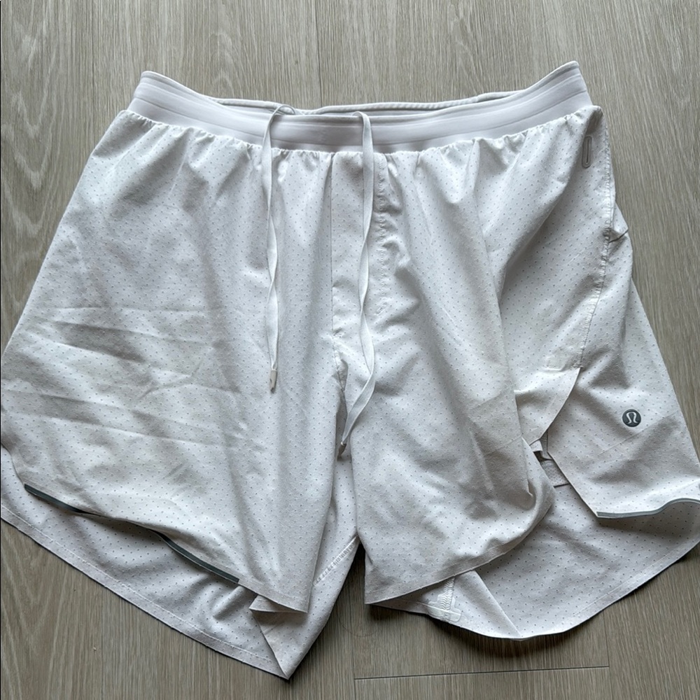 White Lululemon Running Shorts